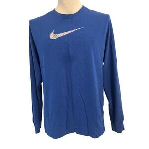 Nike men’s blue dri-fit long sleeve training t-shirt sz L